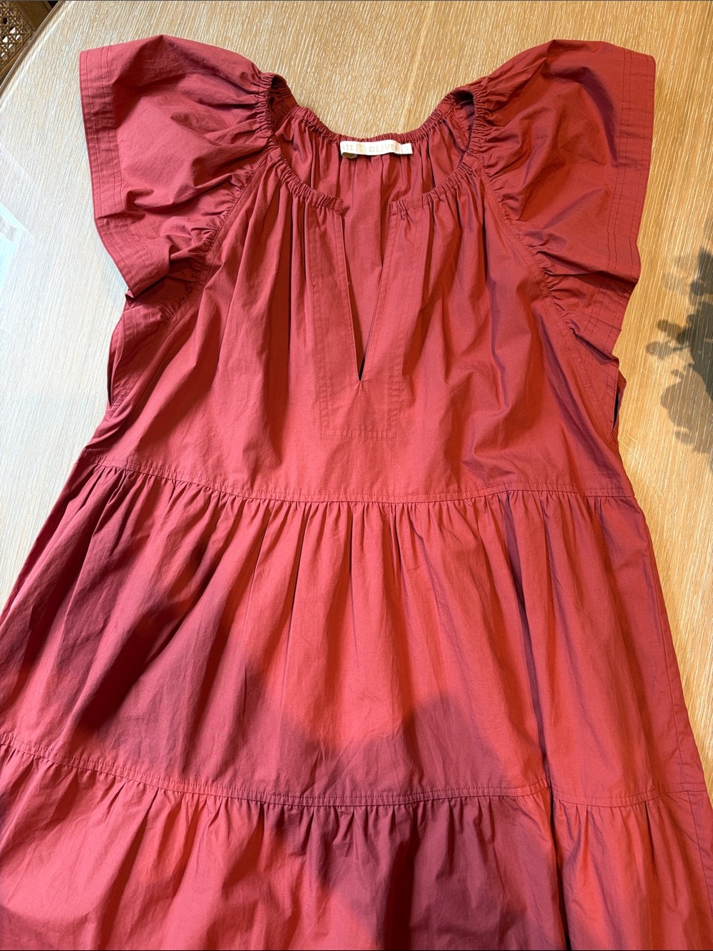 Marie Oliver Tiered Mini Dress in Berry Red